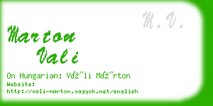 marton vali business card